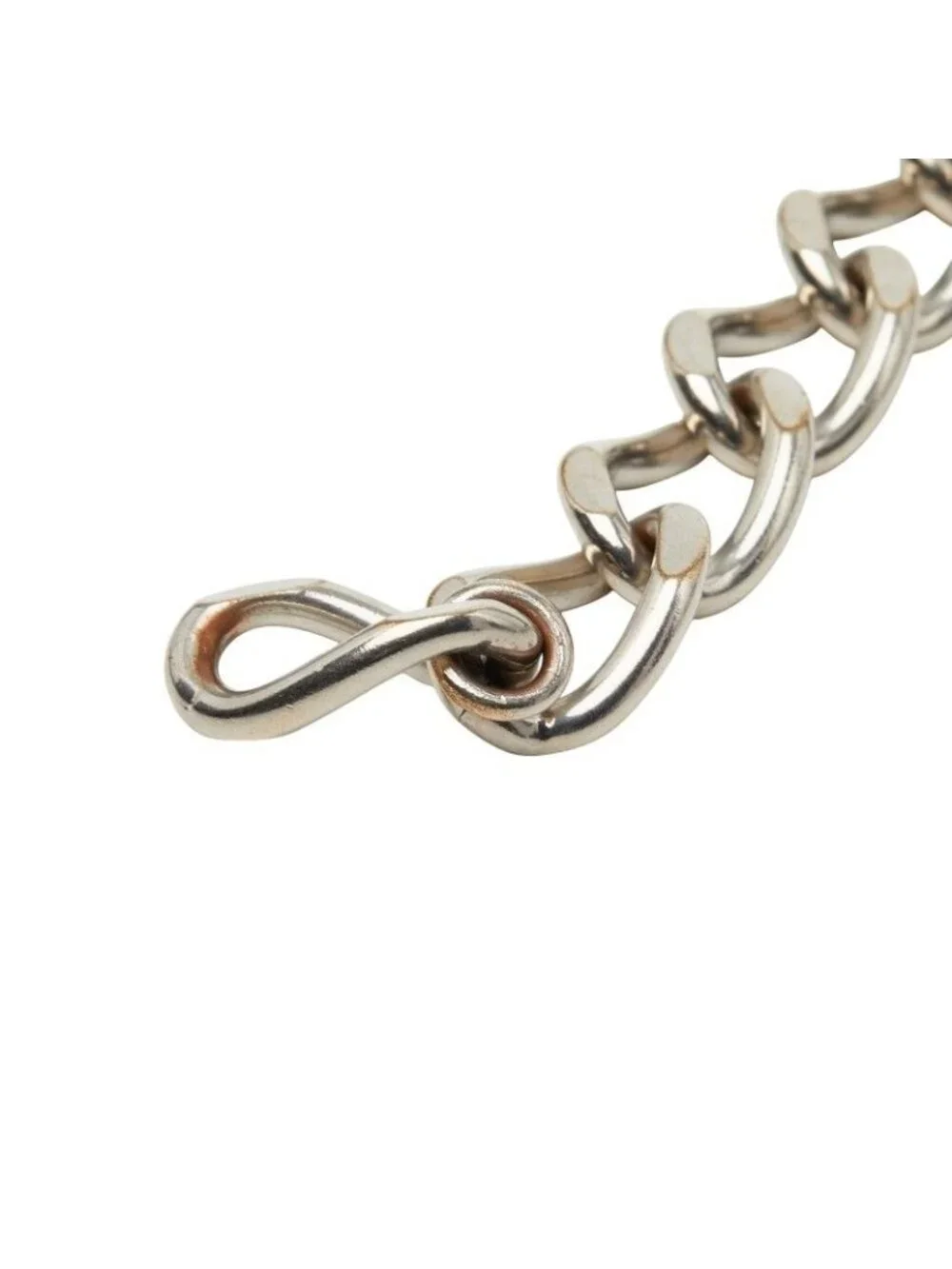 Chanel CC Logo Chain Belt National Flag Silver Multicolor Metal